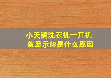 小天鹅洗衣机一开机就显示f8是什么原因