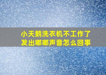 小天鹅洗衣机不工作了发出嘟嘟声音怎么回事