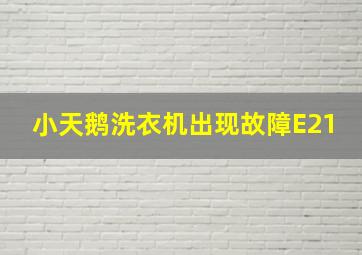 小天鹅洗衣机出现故障E21