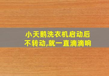 小天鹅洗衣机启动后不转动,就一直滴滴响