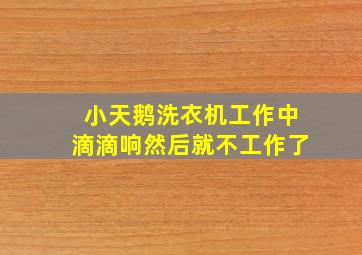 小天鹅洗衣机工作中滴滴响然后就不工作了