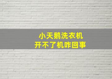 小天鹅洗衣机开不了机咋回事