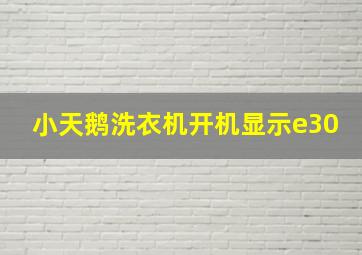 小天鹅洗衣机开机显示e30