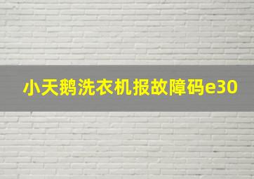 小天鹅洗衣机报故障码e30