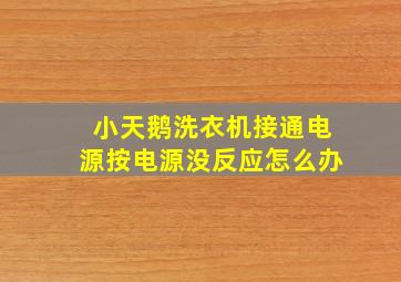 小天鹅洗衣机接通电源按电源没反应怎么办