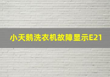 小天鹅洗衣机故障显示E21