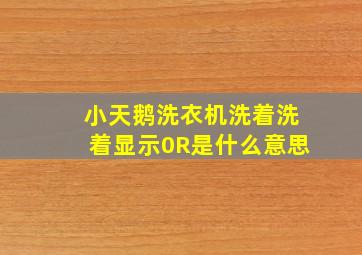 小天鹅洗衣机洗着洗着显示0R是什么意思