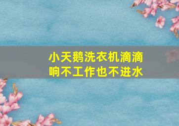 小天鹅洗衣机滴滴响不工作也不进水