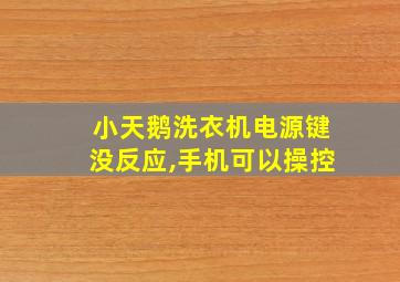 小天鹅洗衣机电源键没反应,手机可以操控