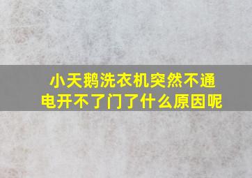 小天鹅洗衣机突然不通电开不了门了什么原因呢