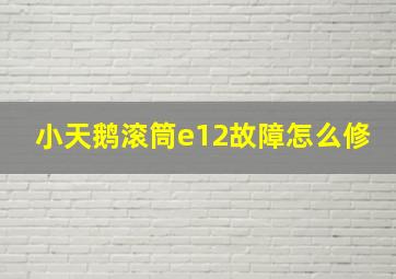 小天鹅滚筒e12故障怎么修