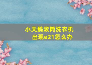 小天鹅滚筒洗衣机出现e21怎么办