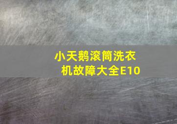 小天鹅滚筒洗衣机故障大全E10