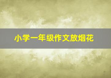 小学一年级作文放烟花