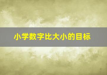 小学数字比大小的目标