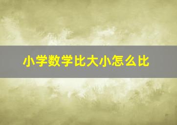 小学数学比大小怎么比