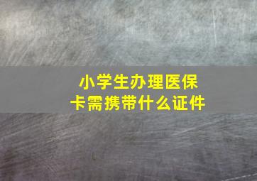 小学生办理医保卡需携带什么证件