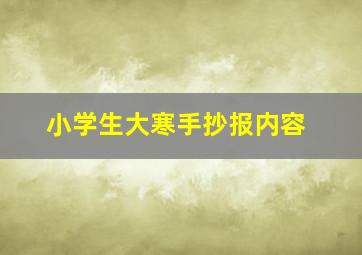 小学生大寒手抄报内容