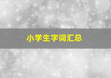 小学生字词汇总