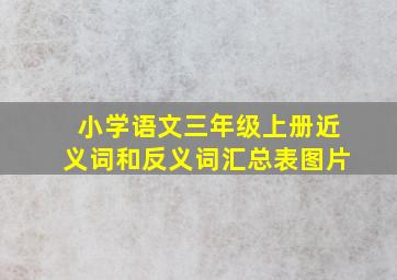 小学语文三年级上册近义词和反义词汇总表图片