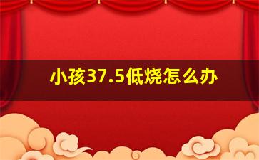 小孩37.5低烧怎么办