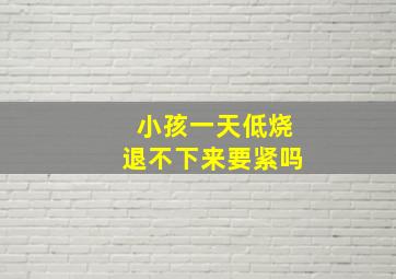 小孩一天低烧退不下来要紧吗