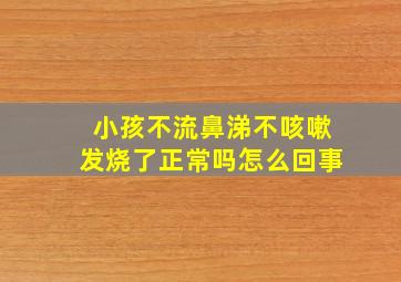 小孩不流鼻涕不咳嗽发烧了正常吗怎么回事