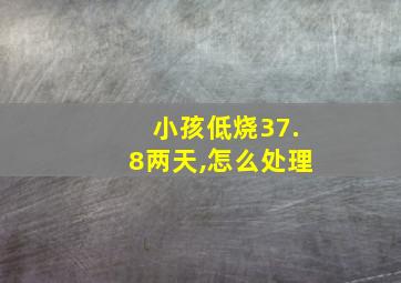 小孩低烧37.8两天,怎么处理