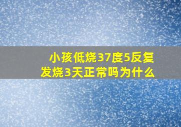 小孩低烧37度5反复发烧3天正常吗为什么