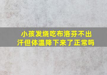 小孩发烧吃布洛芬不出汗但体温降下来了正常吗