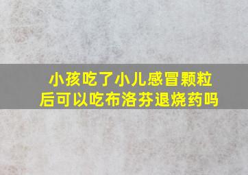 小孩吃了小儿感冒颗粒后可以吃布洛芬退烧药吗