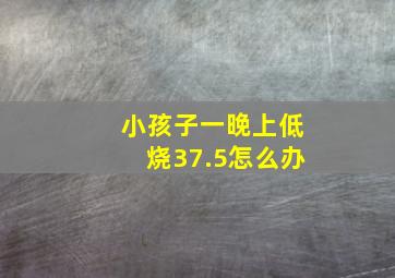 小孩子一晚上低烧37.5怎么办