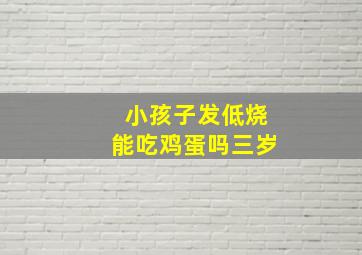 小孩子发低烧能吃鸡蛋吗三岁