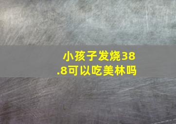 小孩子发烧38.8可以吃美林吗