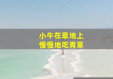 小牛在草地上慢慢地吃青草