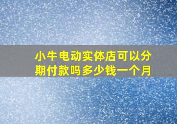 小牛电动实体店可以分期付款吗多少钱一个月