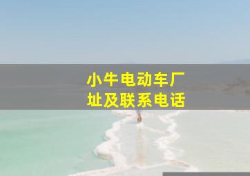 小牛电动车厂址及联系电话