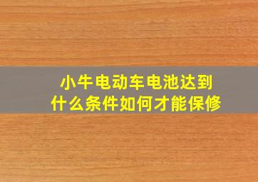 小牛电动车电池达到什么条件如何才能保修