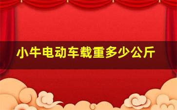 小牛电动车载重多少公斤