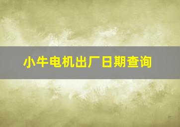 小牛电机出厂日期查询