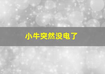 小牛突然没电了