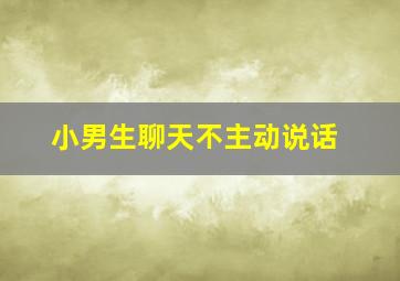 小男生聊天不主动说话