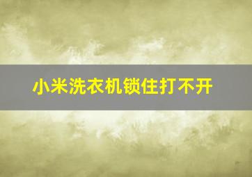 小米洗衣机锁住打不开