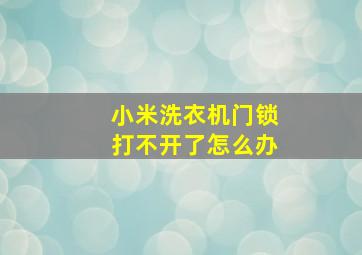 小米洗衣机门锁打不开了怎么办