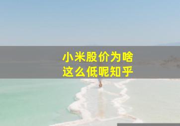 小米股价为啥这么低呢知乎