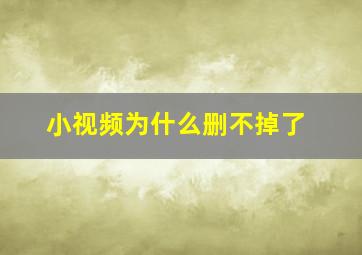 小视频为什么删不掉了