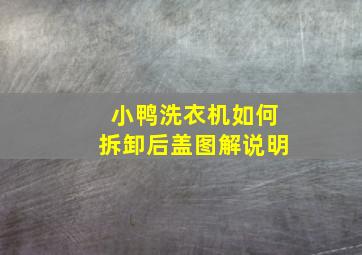 小鸭洗衣机如何拆卸后盖图解说明