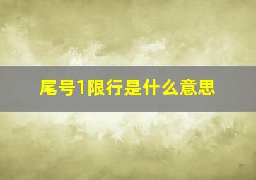 尾号1限行是什么意思