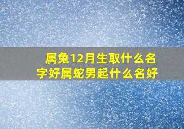 属兔12月生取什么名字好属蛇男起什么名好