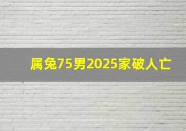 属兔75男2025家破人亡